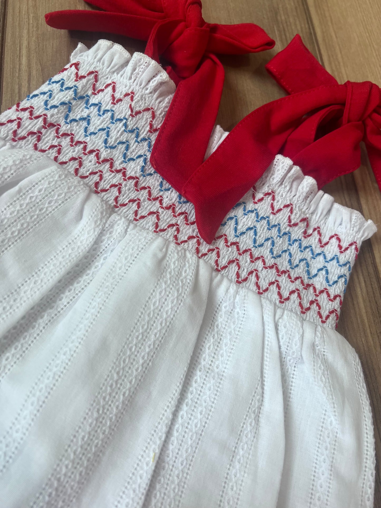 Red, White & Blue Smocked Bloomer Set