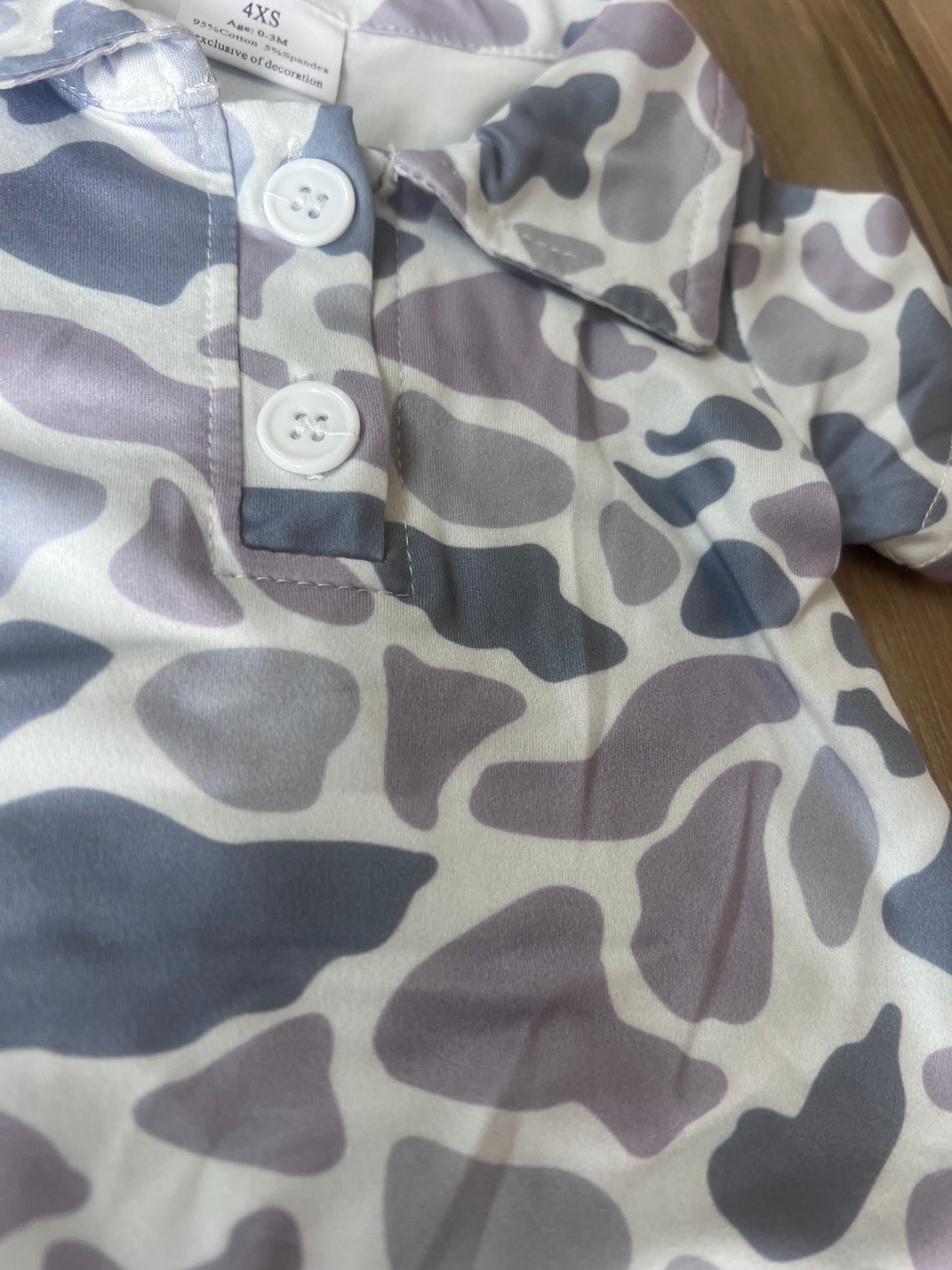 Baby Boy Grey Camo Romper