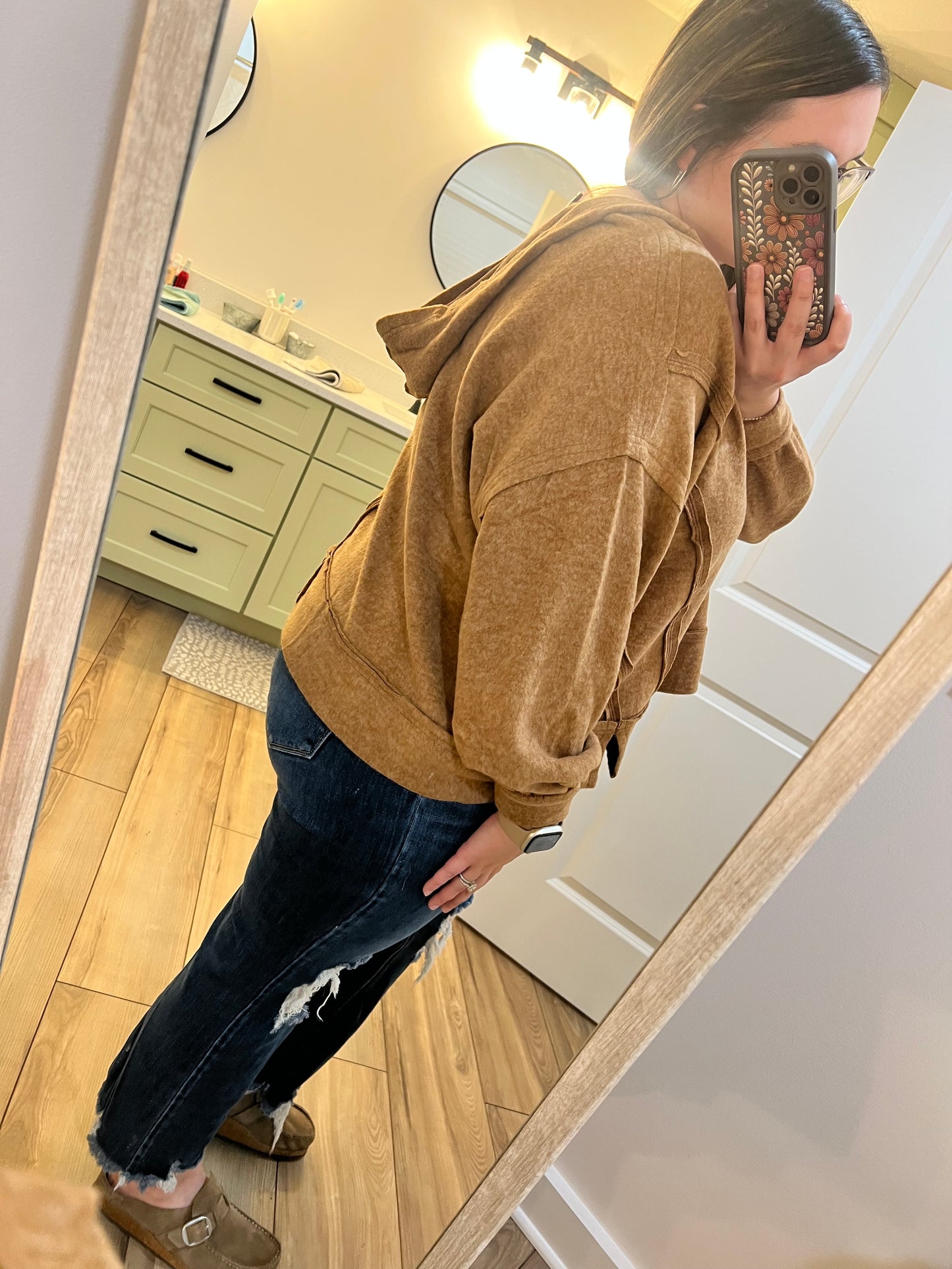 Zenana Ballon Sleeve Sweatshirt W/Hood