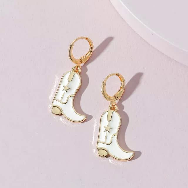 Pink or White Boot Scootin Earrings