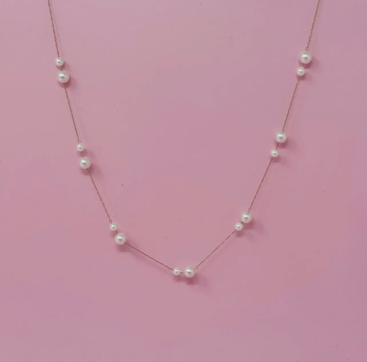 Lovely Lady Dainty Pearl Necklace