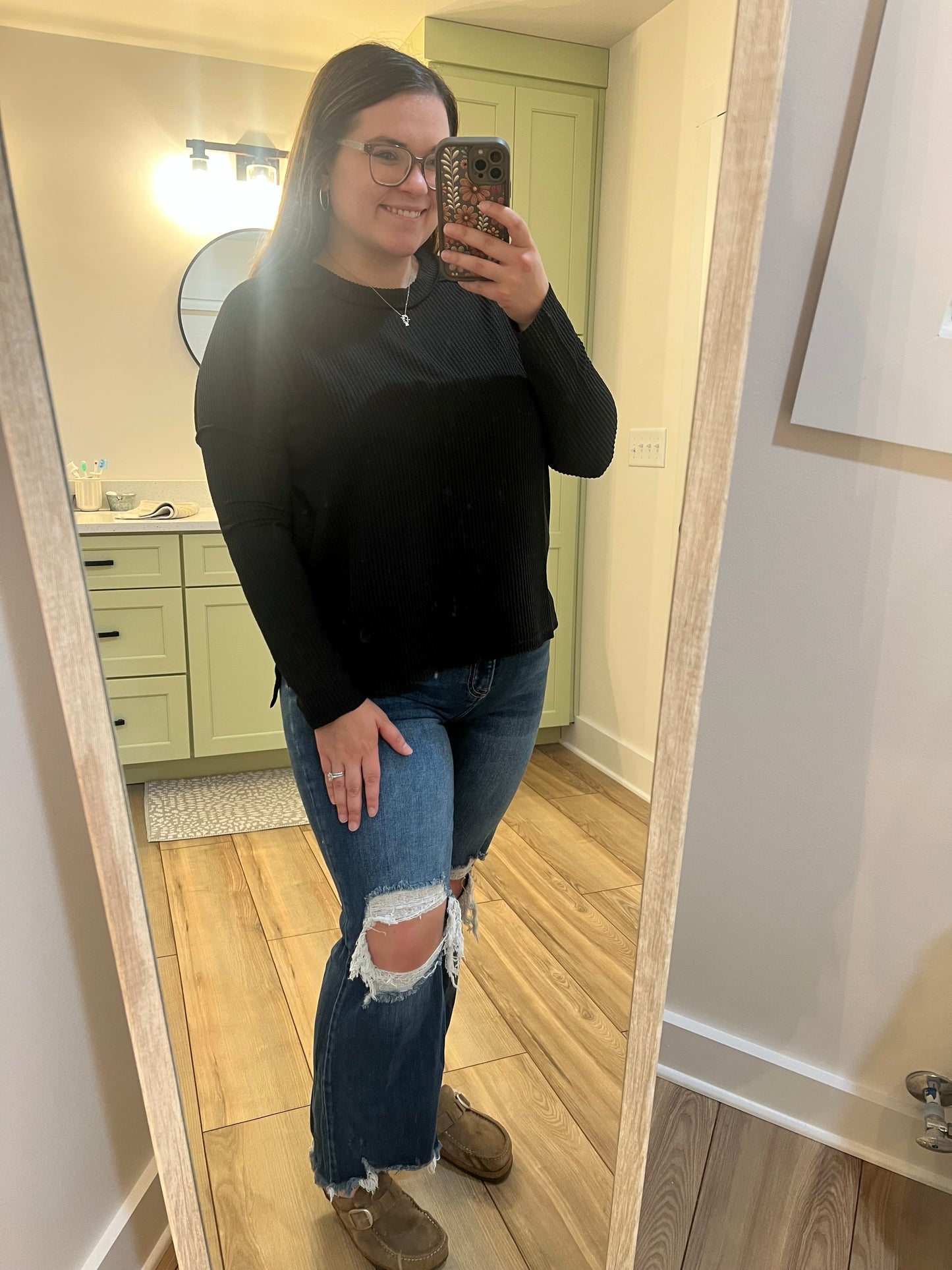 Zenana Raised Ribbed Long Sleeve Top
